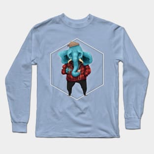 Hipster Elephant Long Sleeve T-Shirt